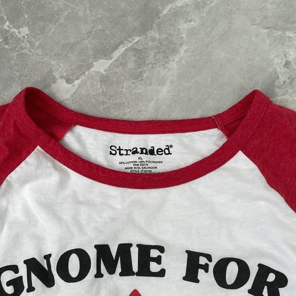 Women's “Gnome For The Holidays” Stranded 3/4th Sleeve Christmas Shirt XL - Picture 4 of 12